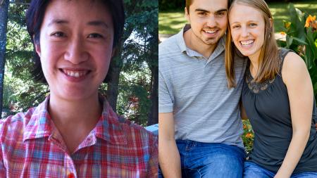 Josephine Wong (left); Caleb and Alyssa Bergmann (right)