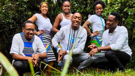 Members of the South African singing group Lufhalafhala