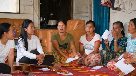 Delima (center) has been establishing new listener groups as a member of ReFrame’s ministry team in Indonesia. 