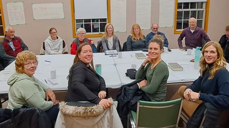 Volunteer worship leaders gathered at Clinton (Ont.) CRC to discuss how they plan worship.