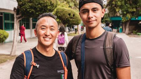 James Lee (left) with David