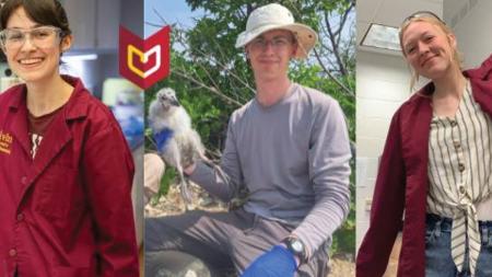 Calvin University juniors Sophie Hruska, Braden DeWeerd, and Madison Hoogstra, have been named 2024 Goldwater scholars.