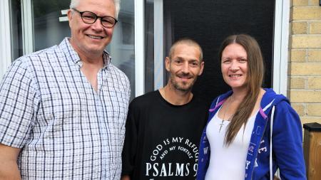 Pastor Martin Spoelstra from Discovery Church, with Chandelle and Carl. Spoelstra is one of the pastors interviewed in the survey, sharing about how Chandelle and Carl came to follow Jesus through relational evangelism.