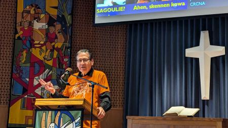 Adrian Jacobs spoke at Willowdale CRC as part of the National Day for Truth and Reconciliation.