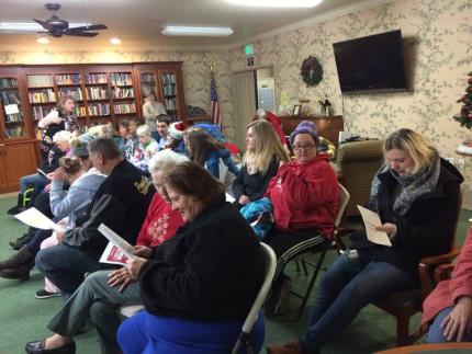 Friendship club members singing carols during last Christmas season.