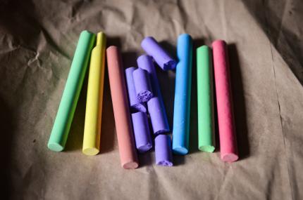 rainbow chalk sticks