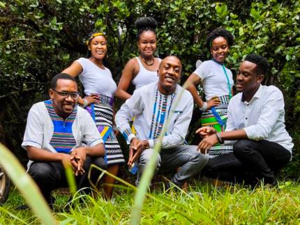 Members of the South African singing group Lufhalafhala