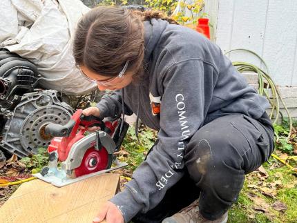 Amber DeBoer working at Community Builders