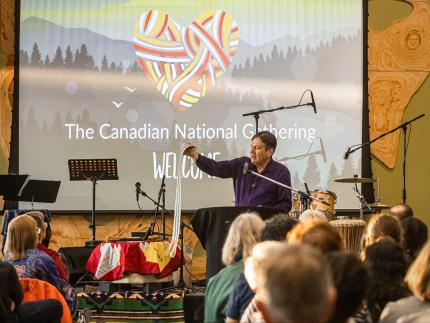 Adrian Jacobs talks about the Two Row Wampum at the Canadian National Gathering.
