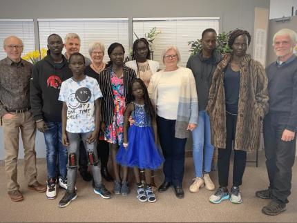 The Mabior family with representatives of Maranatha CRC