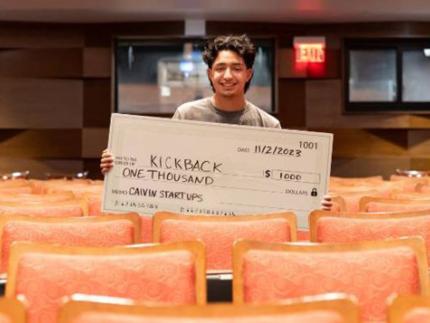 Cameron Lockrey took home the top prize of $1,000 for his “Kickback” app idea.