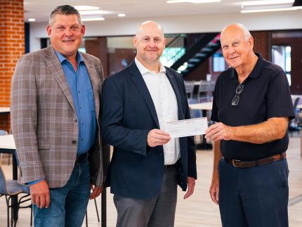 (l-r) Jerome Vos, David Zietsma, and John Glasbergen at Redeemer University