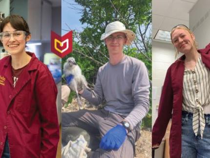 Calvin University juniors Sophie Hruska, Braden DeWeerd, and Madison Hoogstra, have been named 2024 Goldwater scholars.