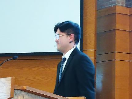 Kang Heo helped lead the chapel service at CTS on Apr. 17, 2024.