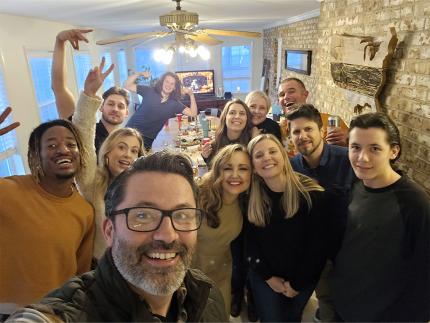 Phil Covert (front and center) with artists.