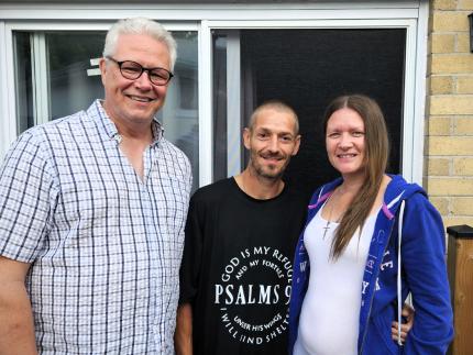 Pastor Martin Spoelstra from Discovery Church, with Chandelle and Carl. Spoelstra is one of the pastors interviewed in the survey, sharing about how Chandelle and Carl came to follow Jesus through relational evangelism.