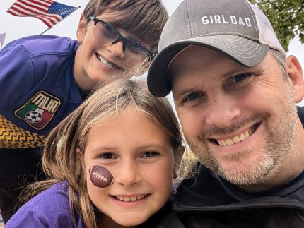 Eric Sowers with his children, Cohen and Eliana