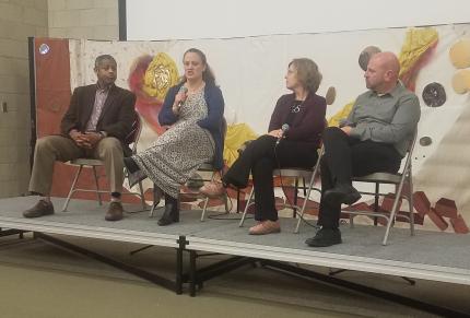 Left to right: Reggie Smith, Mae Elise Cannon, Jessica Montell, and Sami Awad