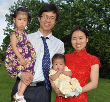 Jeshurun, his wife, Zoey, and their children.