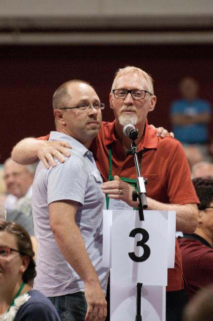Brian Seifert, a CRC delegate (left), and David Schut, an RCA delegate. 