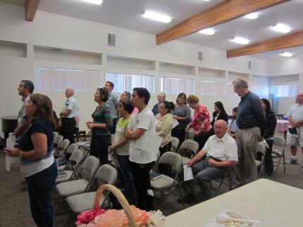 Members of Bethel CRC gather for evening worship in family center.