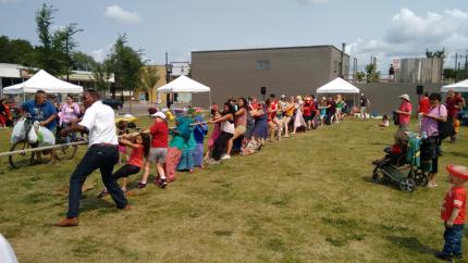 Playing a game during AveFest