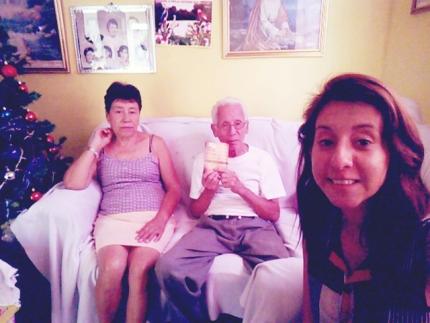 Belén Alvarado and her grandparents