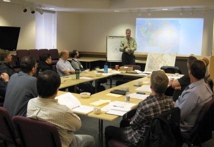 Rev. Darren Roorda speaks to new Canadian ministry leaders.