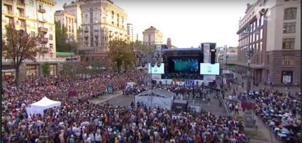 Khreshchatyk  street in Kiev, Ukraine, where the event took place.