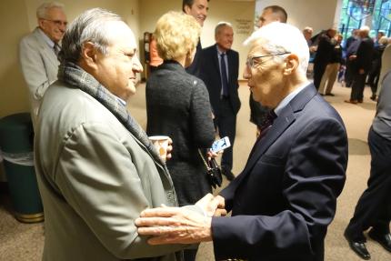 Pictured (right) Dr. Joel Nederhood, director from 1966-1996, and Guillermo Serrano, Spanish ministry leader.