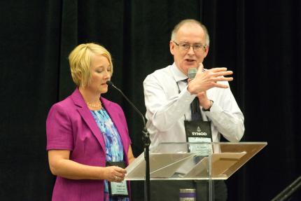 Co-chairs of the temporary board for the new missions agency, Revs. Joy Engelsman and Carel Geleynse.