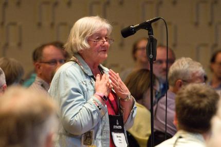 Diane Plug shared her own experience with healing in the denomination