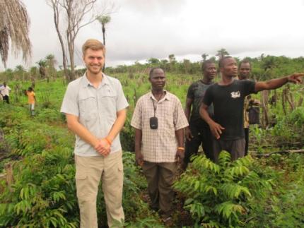 Grant Hofman at work in field in Sierra Leone