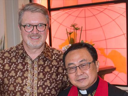 Kurt Selles, left, with Rev. Arliyanus Larosa, BTGMI’s newest Indonesian ministry leader