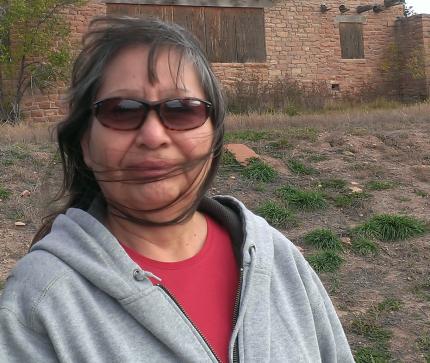 Susie Silversmith at the site of the former Kinlichee residential school.