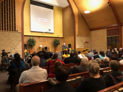Rev. Jim Wallis speaks at the MLK commemoration at Millbrook CRC.