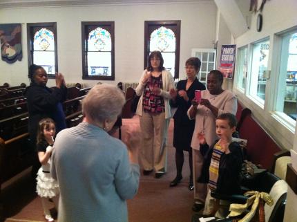 Members of Madison's "signing choir"