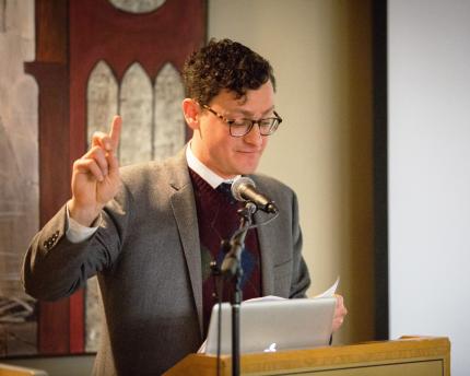 Matthew Milliner lecturing on images