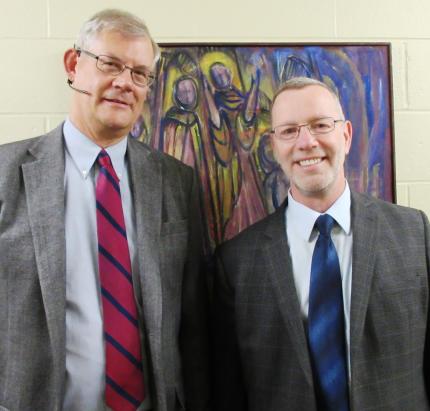 Douglas Moo (left)  and Michael Williams, members of the NIV translation committee