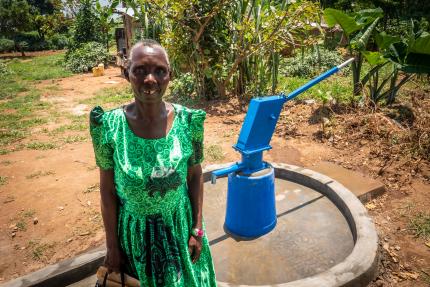 After participating in Timothy Leadership Training, Teopista orchestrated partnerships in her community to install a borehole so her community could have clean water.