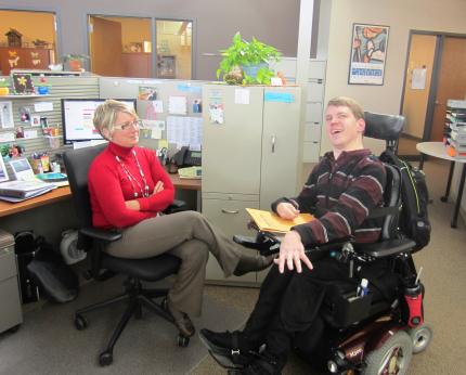 Carol Vander Ark and Paul Buursma share some smiles.