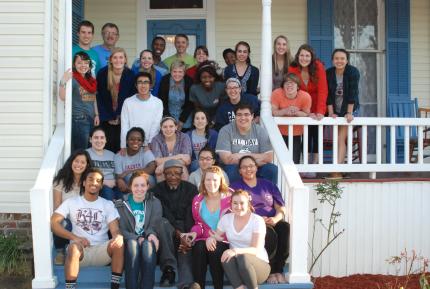 Perkins Fellows posed outside Spencer Perkins Center