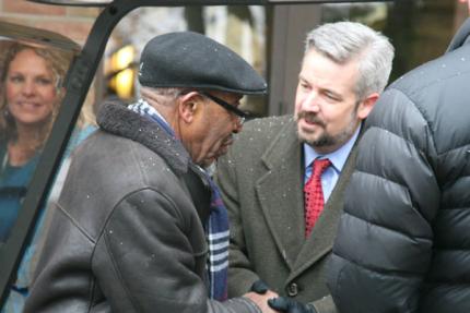 Rev. John Perkins and Calvin president Michael Le Roy
