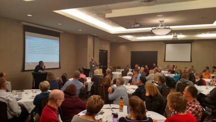 Ridder Church Renewal participants in Ontario gather for a joint learning session.