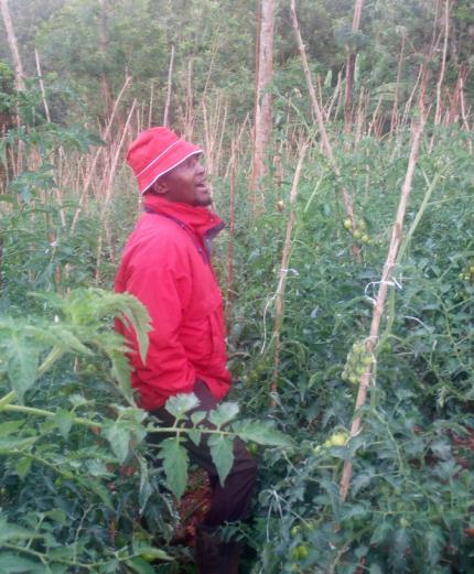 Joseph Gattity works in his garden.