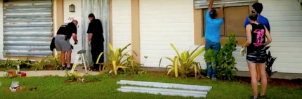 Sunlight Community Church members put up shutters to protect against Hurricane Irma in Port. St. Lucie, Fla. 