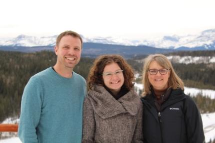 Amy (center) with campus ministry leaders Paul Verhoef and Pearl Nieuwenhuis
